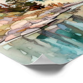 Bergsee Wasserfarbenen Malerei Kunst, Dichtung und Poster (Ecke)