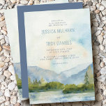 Bergsee Wasserfarbenen Pine Tree Hochzeit Einladung<br><div class="desc">Hochzeitseinladung mit landschaftlichem Aquarelldesign in dustigen Blau- und Grüntönen. Die Seeszene mit Bergen,  Grünpflanzen und Kiefern,  dem See und einem hellen Himmel. Der gesamte Text ist editierbar,  inklusive dem Intro "Join us in the Berge". Wenn Sie passende Produkte wünschen,  schauen Sie bitte in meiner Sammlung von Mountain Lake nach.</div>