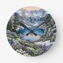 Bergsee-Wildblumenwiese-Kunst