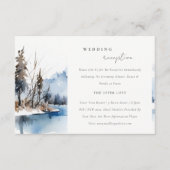 Bergsee Winterlandschaft Hochzeitsempfang Begleitkarte (Vorderseite)