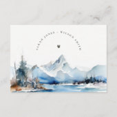 Bergsee Winterlandschaft Hochzeitsempfang Begleitkarte (Rückseite)