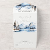 Bergsee Winterschnee Landschaft Hochzeit All In One Einladung (Außenbereich)