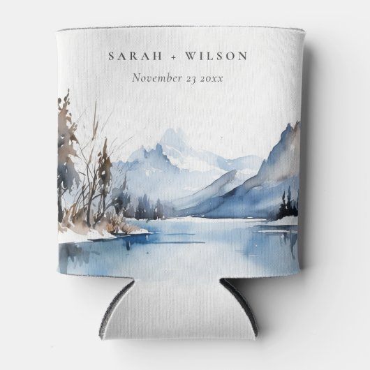 Bergsee Winterschnee Landschaft Hochzeit Dosenkühler (Vorderseite)