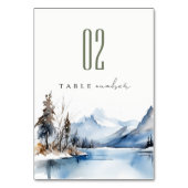 Bergsee Winterschnee Landschaft Hochzeit Tischnummer (Rückseite)