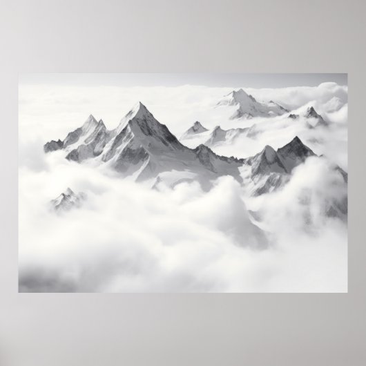 Bergsee Wolken Sonnenuntergang Himmelslandschaft Poster (Vorne)