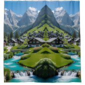 Bergsee-Zauber im Val Piora Duschvorhang (Vorderseite)