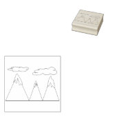 Bergsee-Zauber Winter Line Kunst Illustration Gummistempel (Stempel)