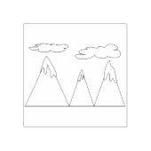 Bergsee-Zauber Winter Line Kunst Illustration Gummistempel (Prägung)