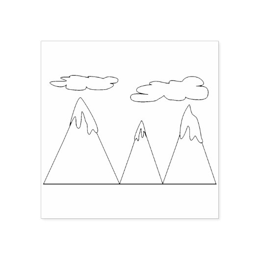 Bergsee-Zauber Winter Line Kunst Illustration Gummistempel (Prägung)