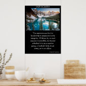 Bergsicht auf das Tal mit Schneegipfeln Poster (Küche)