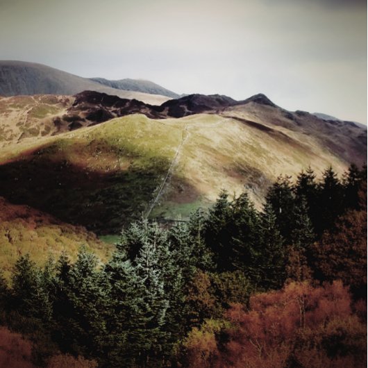 BERGSICHT AUF WALEN GROßE WANDUHR
