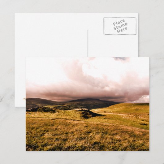 BERGSICHT, WALES POSTKARTE (Vorne/Hinten)