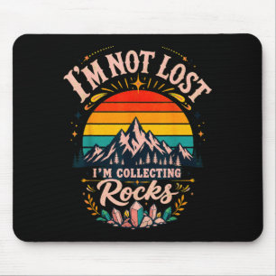 Bergsilhouette Retro-Sonnenuntergang-Abenteuer-Des Mousepad