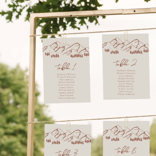 Bergsitzkarte Pine Tree Außenbereich Einladung