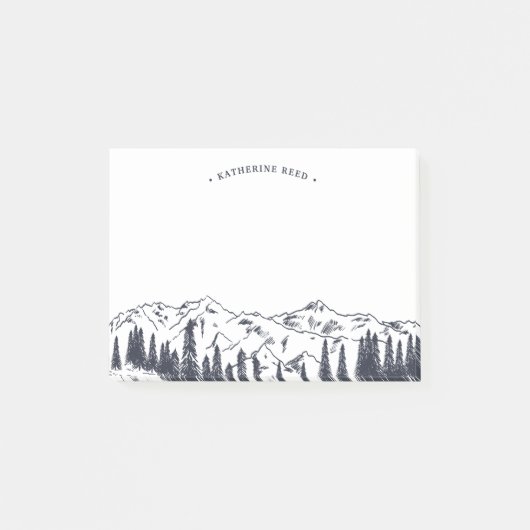 Bergsketch Personalisiert Post-it Klebezettel (Vorderseite)