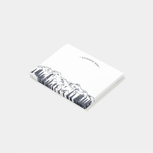 Bergsketch Personalisiert Post-it Klebezettel (angewinkelt)