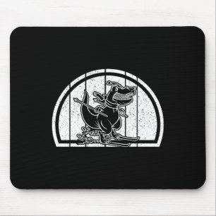 Bergskifahren Dinosaurier Skifahrer Dino Ski Skifa Mousepad