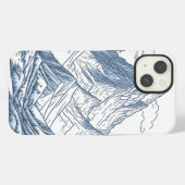Bergskizzen iPhone Hülle (Rückseite (Horizontal))