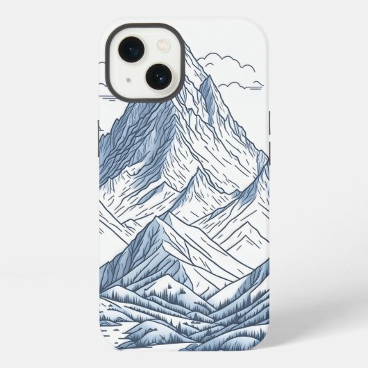 Bergskizzen iPhone Hülle (Rückseite)