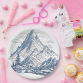 Bergskizzen Pappteller (Party)