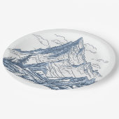 Bergskizzen Pappteller (Schrägansicht)