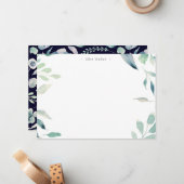 Bergsommer Blumenmonogramm Stationierung Mitteilungskarte (Vorderseite/Rückseite Beispiel)