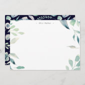 Bergsommer Blumenmonogramm Stationierung Mitteilungskarte (Vorne/Hinten)