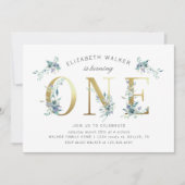 Bergsommer Blüte erste Geburtstagseinladung (Vorderseite)