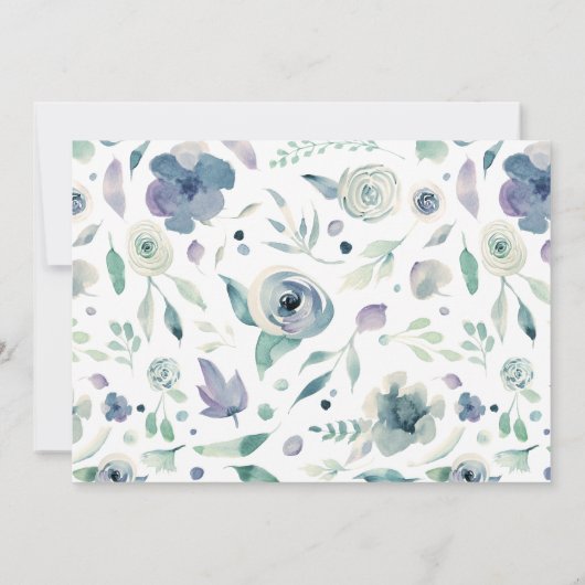 Bergsommer Blüte erste Geburtstagseinladung (Rückseite)