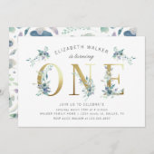 Bergsommer Blüte erste Geburtstagseinladung (Vorne/Hinten)