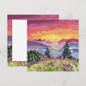 Bergsonnenaufgang mit Wildblumen (Vorne/Hinten)