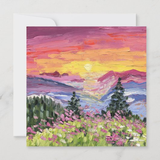 Bergsonnenaufgang mit Wildblumen (Vorderseite)