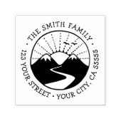 Bergsonnenaufgang whimsical Schriftart Rücksendead Permastempel (Design)