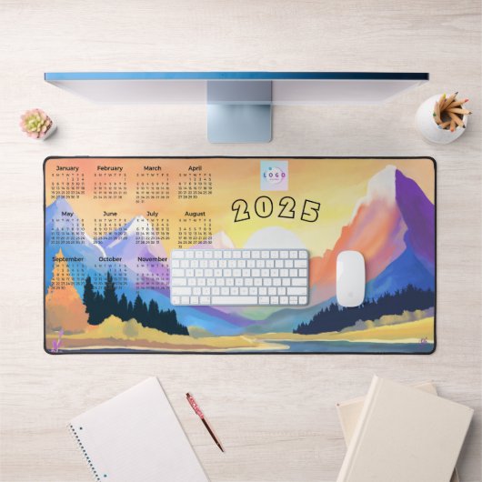 BergSonnenuntergang - Firmenkalender 2025 Schreibtischunterlage (Büro 1)
