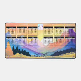 BergSonnenuntergang - Firmenkalender 2026 Schreibtischunterlage