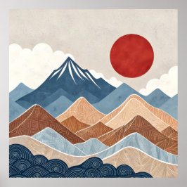 Bergsonnenuntergangs-Schönheit Poster