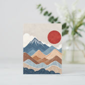 Bergsonnenuntergangs-Schönheit Postkarte (Stehend Vorderseite)