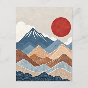 Bergsonnenuntergangs-Schönheit Postkarte