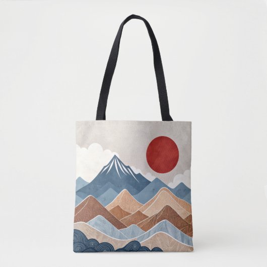 Bergsonnenuntergangs-Schönheit Tasche (Vorderseite)