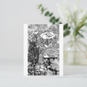 Bergspitze und Tintenzeichnung Postkarte (Stehend Vorderseite)