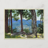 Bergspitzen mit Aussicht Bäume Ferne Täler Kunst,  Postkarte (Vorderseite)