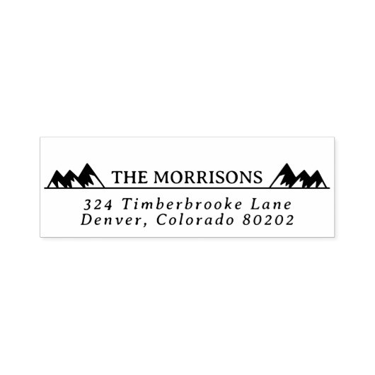 Bergspitzen Rustikaler Name und Rücksendeadresse Permastempel (Design)