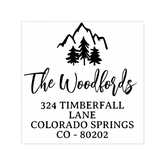 Bergspitzen & Spruces Rustikale Familie oder Hochz Permastempel (Design)