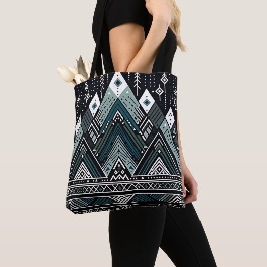 Bergspitzen Tribal Geometric Tote Bag Tasche (Von Nahem)
