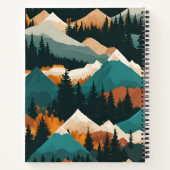 Bergspitzen und Bäume Notizblock (Rückseite)