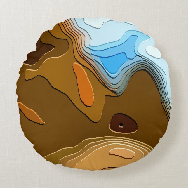 BERGSPUREN RUNDES KISSEN (Vorderseite)