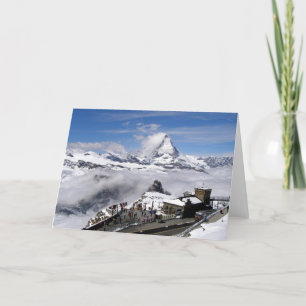 Bergstation Matterhorn und Gornergraf Feiertagskarte