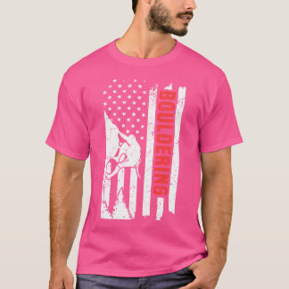 Bergsteigen Bouldering America Flag Boulderi T-Shirt