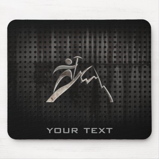 Bergsteigen; Cooles Schwarzes Mousepad (Vorne)