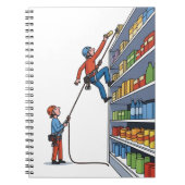 Bergsteigen im Supermarkt - Notebook-Abdeckung Notizblock (Vorderseite)